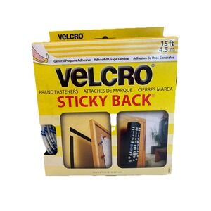 NEW VELCRO Sticky Back Tape -Organization Brand Fasteners‎ Black 15ft x 3/4 Roll